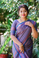 Snazzy Violet Pure Soft Silk Saree With Confounding Unstitched Blouse Piece (Neptune)