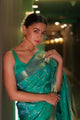 Green Colour Pure Soft Silk Saree With Lovely Unstitched Blouse Piece (Mercury)